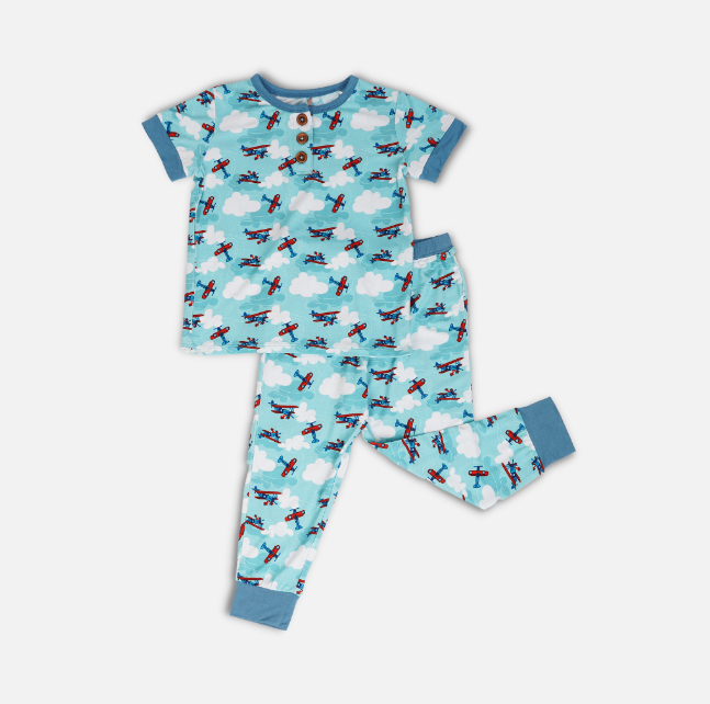 Puppy Love Blue & Jet Set Go Pajama Set Combo