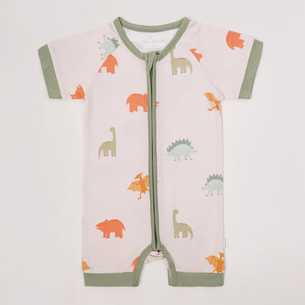 Dino Dreams Half Sleeves Zipper Romper