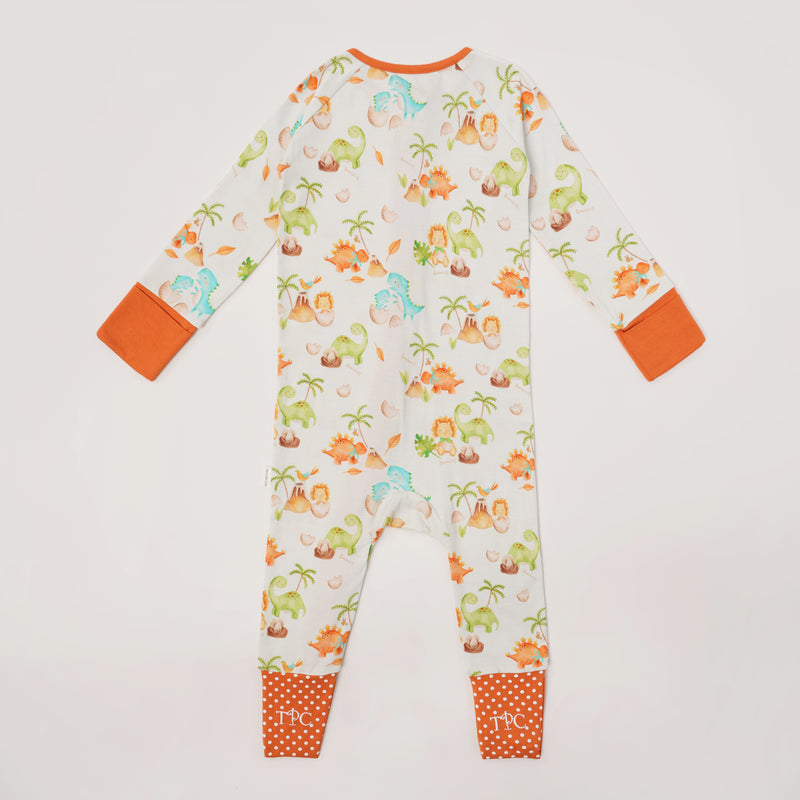 Dino World Long Sleeves Zipper Romper