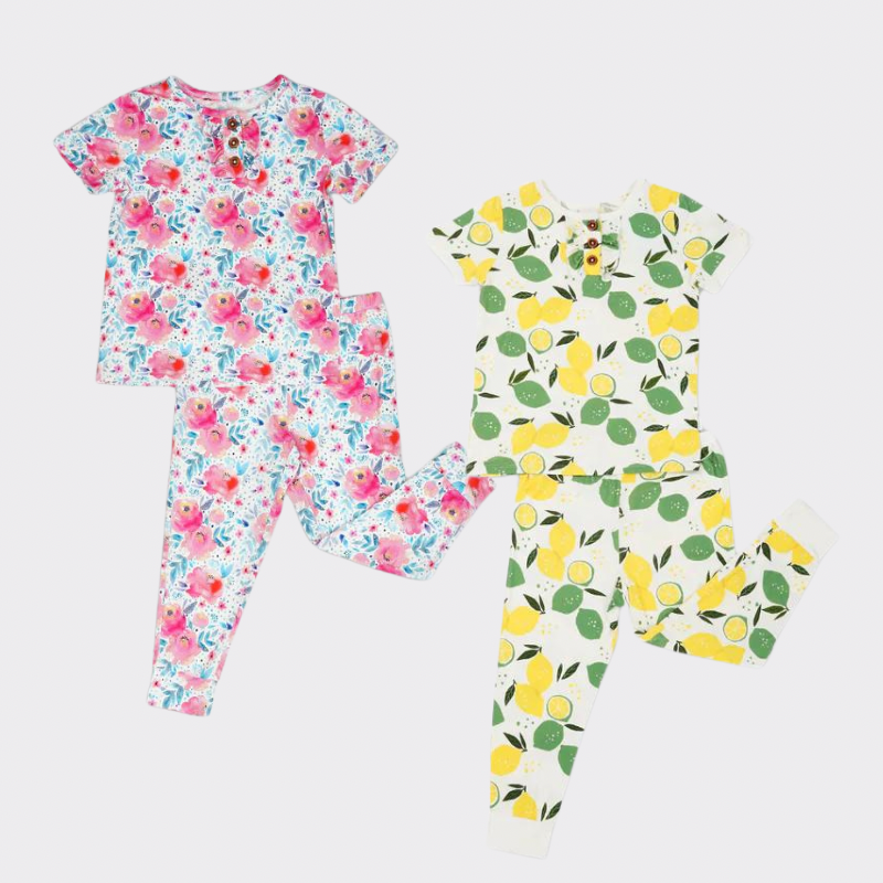 Pink Rose & Lemon Angel Pajama Set Combo