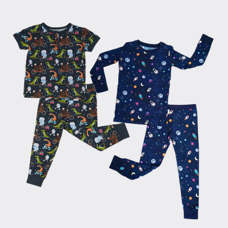 Cycle Safari & Rocketship Pajama Set Combo