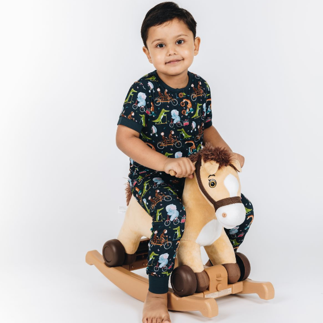 Cycle Safari & Rocketship Pajama Set Combo